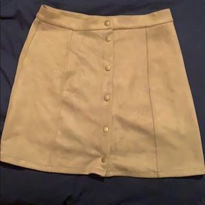 NWT tan suede button down skirt